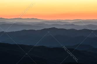 Predawn light, Blue Ridge Mountains, North Carolina
