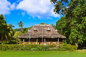 Retro colonial house at Seychelles