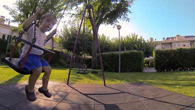 Baby Toddler in the Park Swing 01