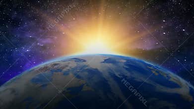 Sunrise Earth in the Galaxy