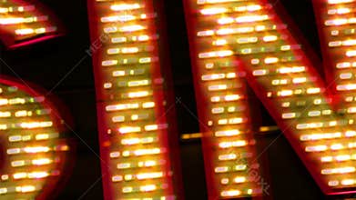 Casino Neon Sign with Flashing Light Bulbs