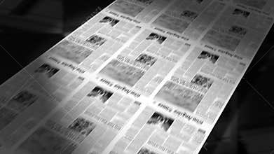 Newspapers Printing (Animation Loop) HD