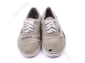 Old shoes isolated