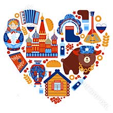Russia travel heart set