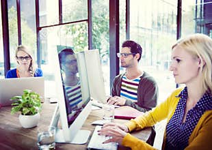 Casual Business People Working in the Office