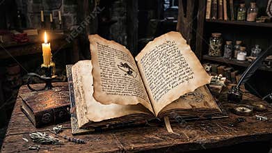 Ancient Wizard Book, Spells, Magic, Instructions