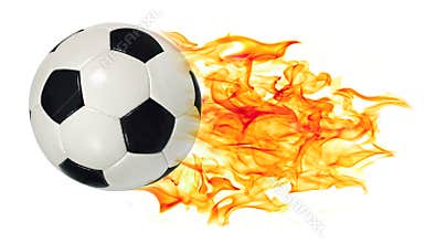 Soccer ball in flames