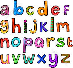 Whimsical Lowercase Doodle Alphabet Letters