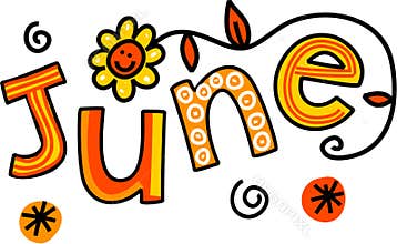 June Month of the Year Freehand Text