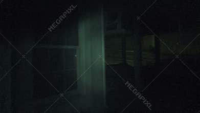 POV of Burglar Sneaking and Stalking Around a House at Night