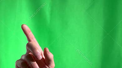 Finger pad movement to right and to left. Swiping. Hand
