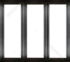 Black metal window frame