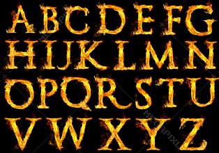 Letters of the Alphabet on Fire