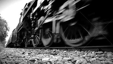 Steam Train in black and white