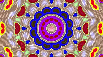Abstract kaleidoscope pattern with vibrant colors and symmetrical design