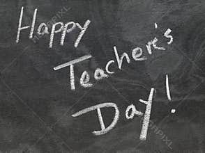 Happy Teachers Day written in chalkboard