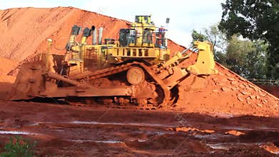 Piles of mining Bauxite in Weipa, Queensland, Australia
