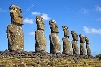 Ahu Akivi Moai, Rapa Nui, Easter Island, Chile.