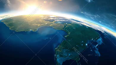 Sunrise signals new day, North American dawn heralds fresh start, Sunrise over North American cities marks new beginning