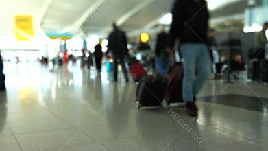 Airport Travelers Check-in Area Tilt Shift