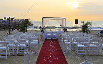 Wedding ceremony decor on the beach