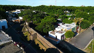 Aerial View of Old Fortifications in Colonia del Sacramento Uruguay