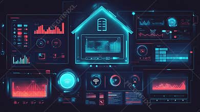 Smart home automation system monitoring energy consumption and security