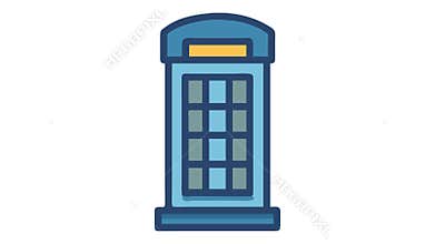 Modern Telephone Booth Icon for Vintage Style