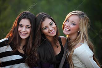 Smiling teens with beautiful white teeth