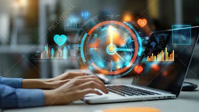 Organized digital structure: device desktop, document overview, agenda tracker, clock schedule, utility method, process alignment