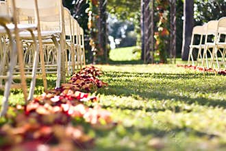 Flowers In A Wedding Aisle