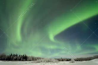 Aurora over Frozen Lake