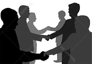 Shaking hands partners