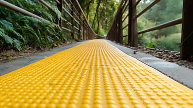 Tactile paving helping blind people navigate city street