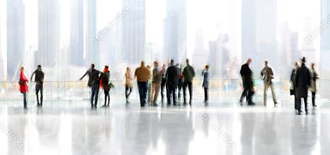 Group of people in the lobby business center