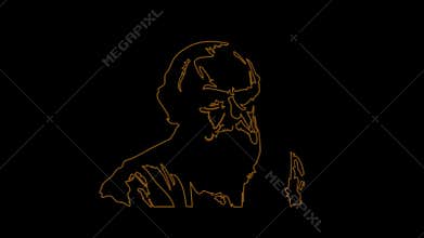 Stroke Animation Galileo Galilei Astronomer Black Background