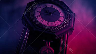 Paranormal Storm And Lightning Strikes Light Up Old Clock