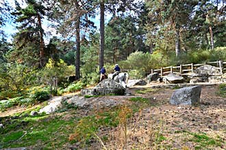 Walking, cycling and horse riding path in Puerto de Guadarrama, Spain