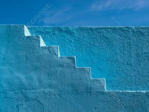 Blue Painted Steps Pattern