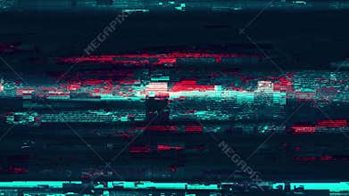 Glitch TV Noise Abstract With Colorful Horizontal Stripes And Digital Distortion