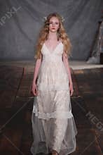NEW YORK, NY - June 16: A model getting ready at rehearsal run