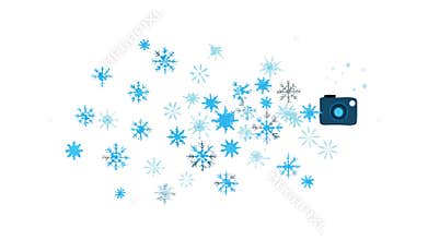 Camera in a Snowstorm Icon for Winter Photography, vector design Generative AI