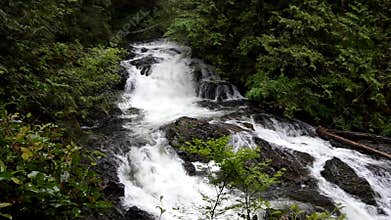 Waterfalls in rainy day