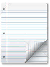 Ruled Notebook Paper Page Curl