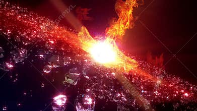 Burning star loopable background