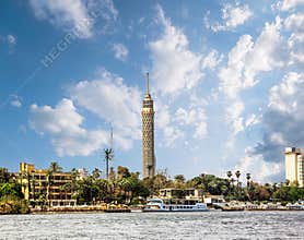 Cairo Tower, Cairo on the Nile in Egypt
