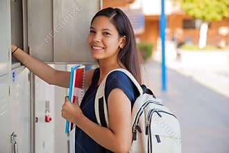 Happy high school girl