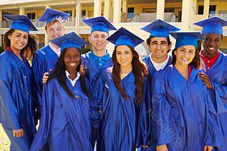 Group Of High School Students Celebrating Graduati