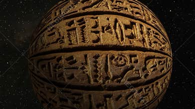 Ancient egypt hieroglyphics as planet