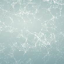 Magic silver abstract background. Connecting dots